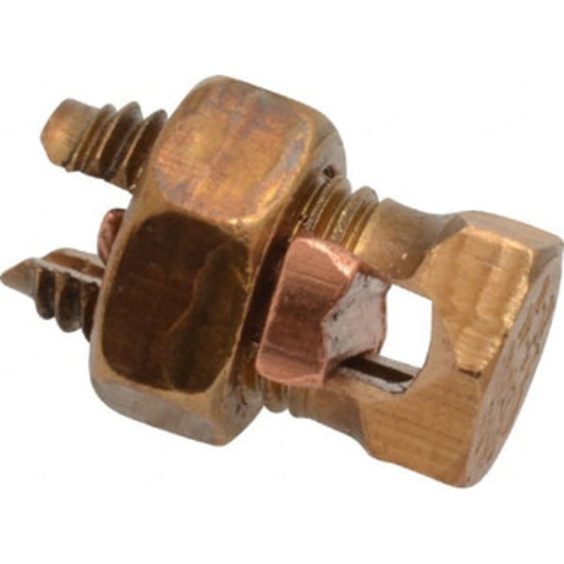 Thomas & Betts 12 to 10 AWG, Copper Wire Compatible, Copper Alloy, Hex Split Bolt Connector 25/32 OAL, 3/8 Head Width, 1/2 Base Width 9H - 54057500