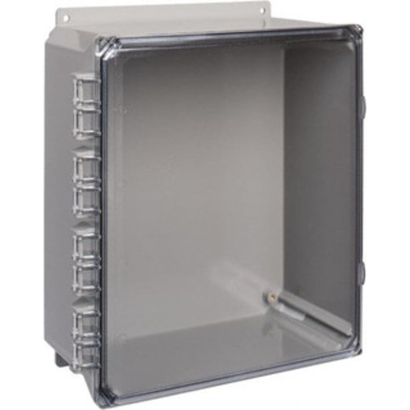 Thomas & Betts NEMA 1, 2, 3, 4, 12, 3S, 3SX, 3X, 4X Polycarbonate Standard Enclosure with Hinge Flat Cover 12 Wide x 14 High x 6 Deep, Impact Resistant NC14126 - 54088893