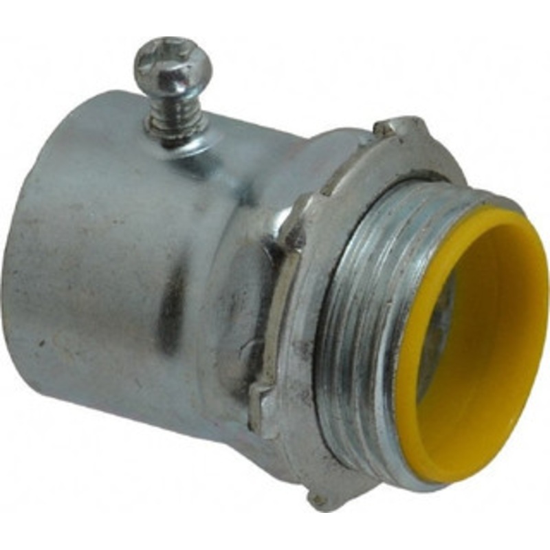 Crouse-Hinds 1 Trade EMT Conduit Connector Steel, Insulated, Straight Connector, Set Screw Connection 1452 - 04784948