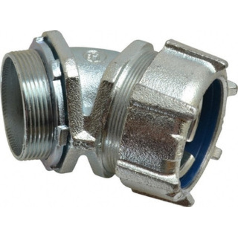 Thomas & Betts 2 Trade Liquidtight Conduit Connector Malleable Iron, Noninsulated, Angled Connector, Threaded Connection 5247 - 54058854