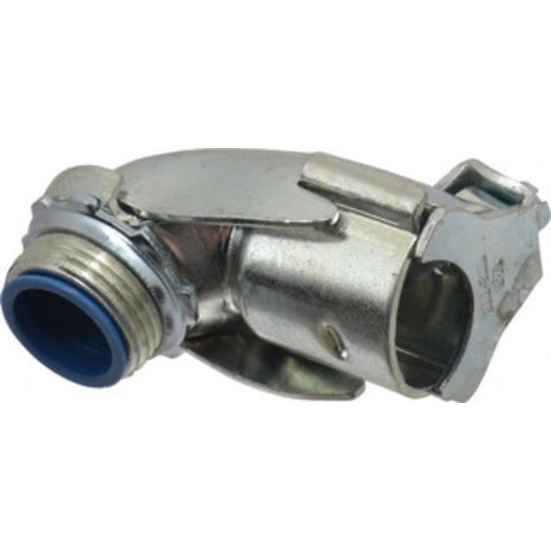Thomas & Betts 3/4 Trade FMC Conduit Connector Steel, Insulated, Angled Connector, Set Screw Connection 3135 - 54057963