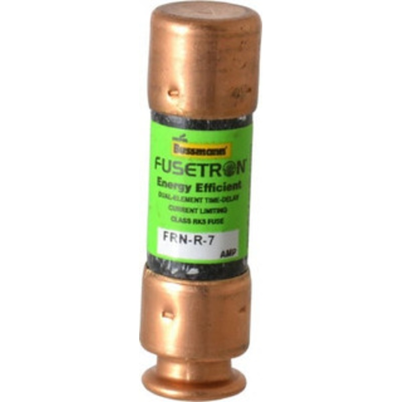 Bussmann 125 VDC, 250 VAC, 7 Amp, Time Delay General Purpose Fuse Fuse Holder Mount, 50.8mm OAL, 20 at DC, 200 (RMS) kA Rating, 9/16 Diam FRN-R-7 - 75908376