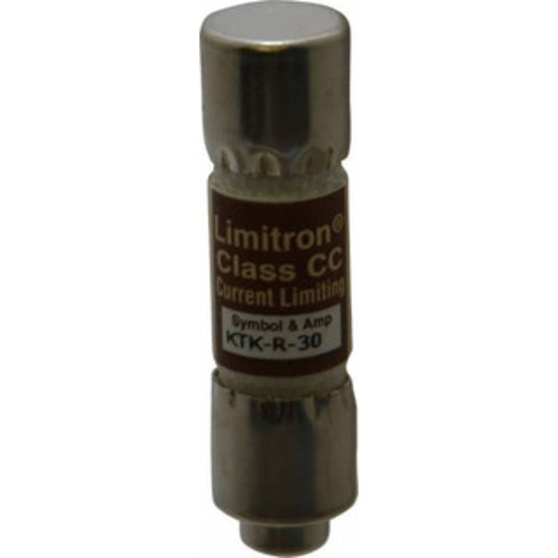 Bussmann 600 VAC, 30 Amp, Fast-Acting General Purpose Fuse Fuse Holder Mount, 1-1/2 OAL, 200 at AC (RMS) kA Rating, 13/32 Diam KTK-R-30 - 74760430