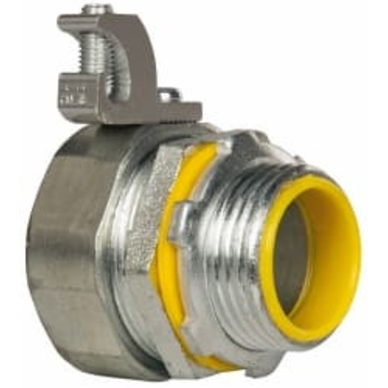 Crouse-Hinds 1 Trade Liquidtight Conduit Connector Malleable Iron, Insulated, Straight Connector, Threaded Connection LTB100G - 04517470
