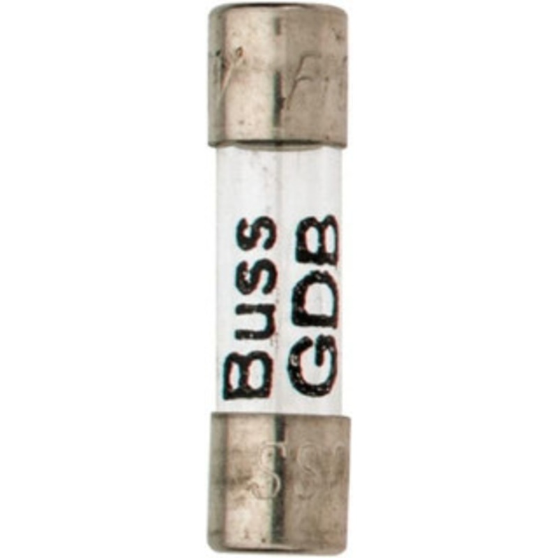 Bussmann 250 VAC, 32 VDC, 0.1 Amp, Fast-Acting Miniature Glass Fuse 20mm OAL, 5mm Diam GDB-100MA - 74973793