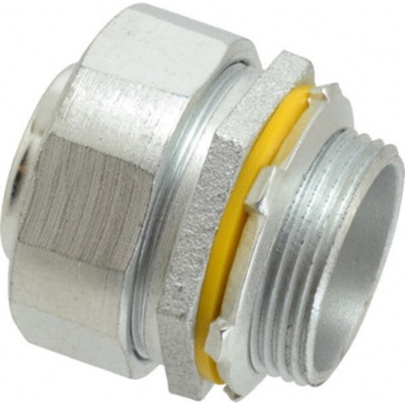 Crouse-Hinds 1-1/4 Trade Liquidtight Conduit Connector Malleable Iron, Noninsulated, Straight Connector, Threaded Connection LT125 - 04913562