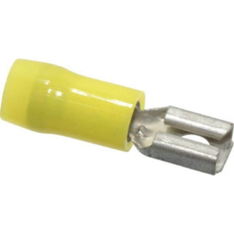 Thomas & Betts 12 to 10 AWG Fully Insulated Female Wire Disconnect 1/4 Tab, Yellow, CSA Certified, RoHS Compliant, UL 94 V-2, UL File E66716, UL Listed RC10-250F - 54062922