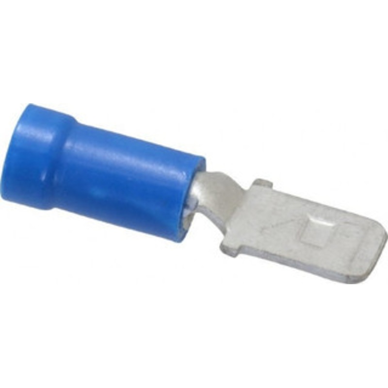 Thomas & Betts 16 to 14 AWG Fully Insulated Male Wire Disconnect 1/4 Tab, Blue, CSA Certified, RoHS Compliant, UL 94 V-0, UL File E66716, UL Listed 14RB-250T - 54063037