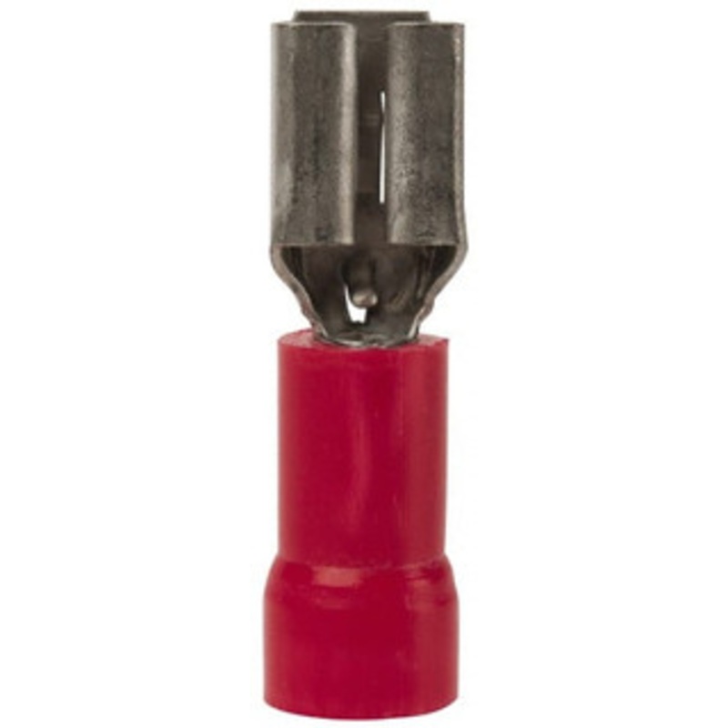 Thomas & Betts 22 to 18 AWG Fully Insulated Female Wire Disconnect 3/16 Tab, Red, CSA Certified, RoHS Compliant, UL 94 V-0, UL File E66716, UL Listed 18RAD-183 - 54062849