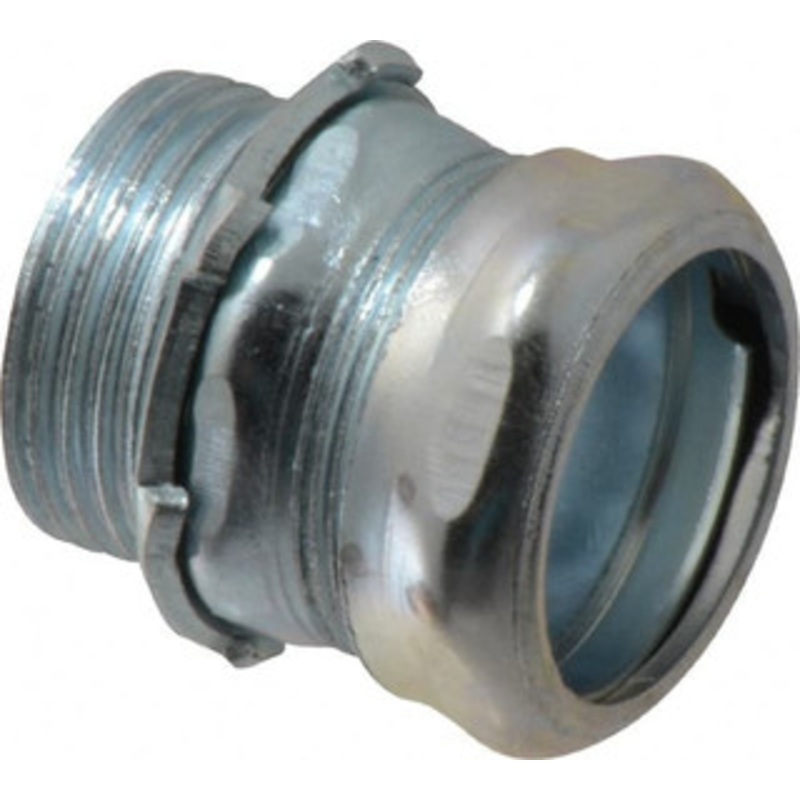 Crouse-Hinds 1 Trade EMT Conduit Connector Steel, Noninsulated, Straight Connector, Compression Connection 652 - 04518775