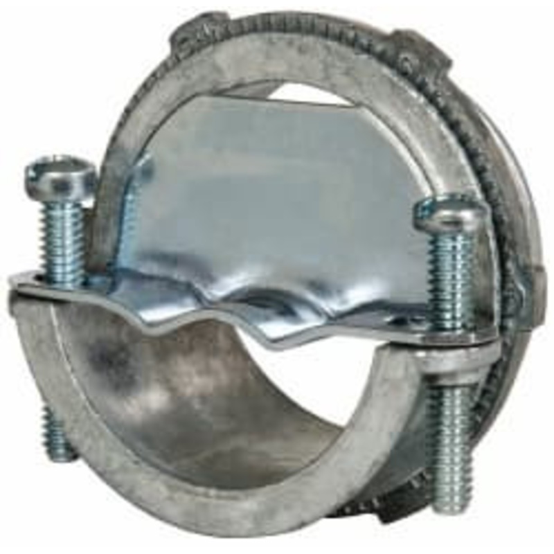 Crouse-Hinds 2 Trade FMC Conduit Connector Die Cast Zinc, Noninsulated, Straight Connector, Squeeze Clamp Connection 2671 - 04518627