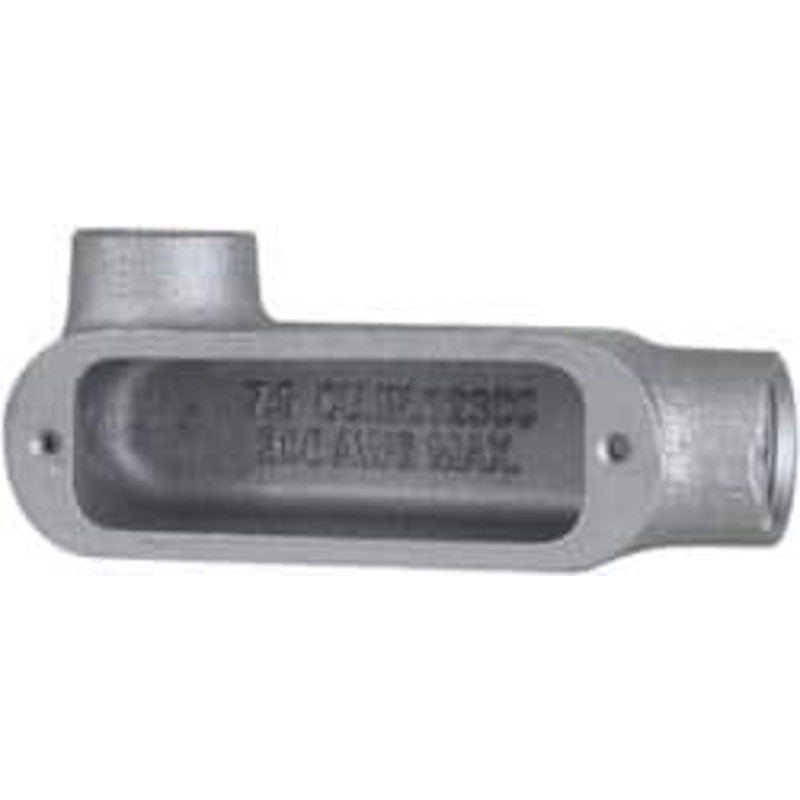 Crouse-Hinds Form 5, LL Body, 1-1/4 Trade, Rigid Malleable Iron Conduit Body Oval, 8.12 OAL, 32 cc Capacity, Gray LL125M - 04505384