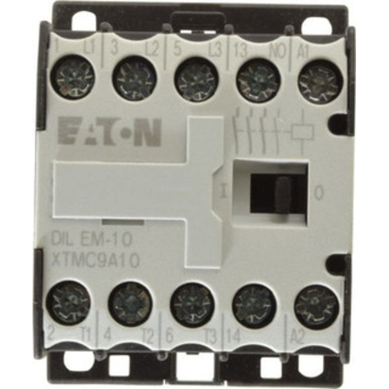 Eaton Cutler-Hammer 3 Pole, 110 Coil VAC at 50 Hz and 120 Coil VAC at 60 Hz, Nonreversible Open Enclosure IEC Contactor 1 Phase hp: 0.5 at 115V, 1 at 200V, 1.5 at 230V, 3 Phase hp: 2 at 200V, 3 at 230V, 5 at 460V XTMC9A10A - 08805251