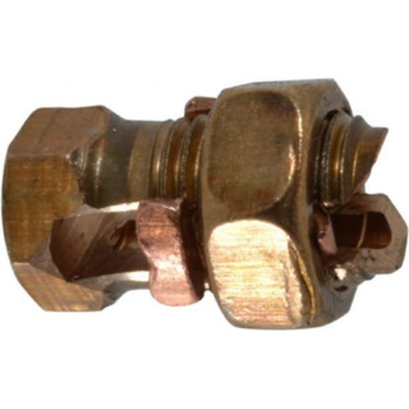 Thomas & Betts 10 to 8 AWG, Copper Wire Compatible, Copper Alloy, Hex Split Bolt Connector 25/32 OAL, 3/8 Head Width, 1/2 Base Width 8H - 54057518