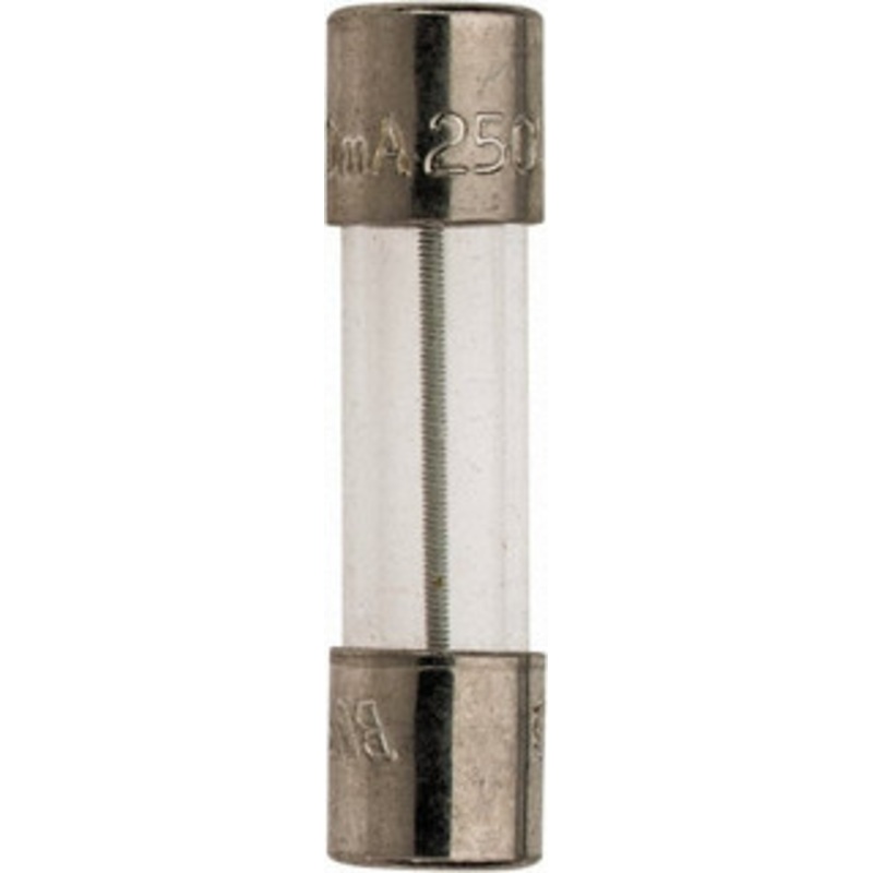 Bussmann 250 VAC, 32 VDC, 0.4 Amp, Time Delay Miniature Glass Fuse 20mm OAL, 10 at 125 V kA Rating, 5mm Diam GMD-400-R - 71924633