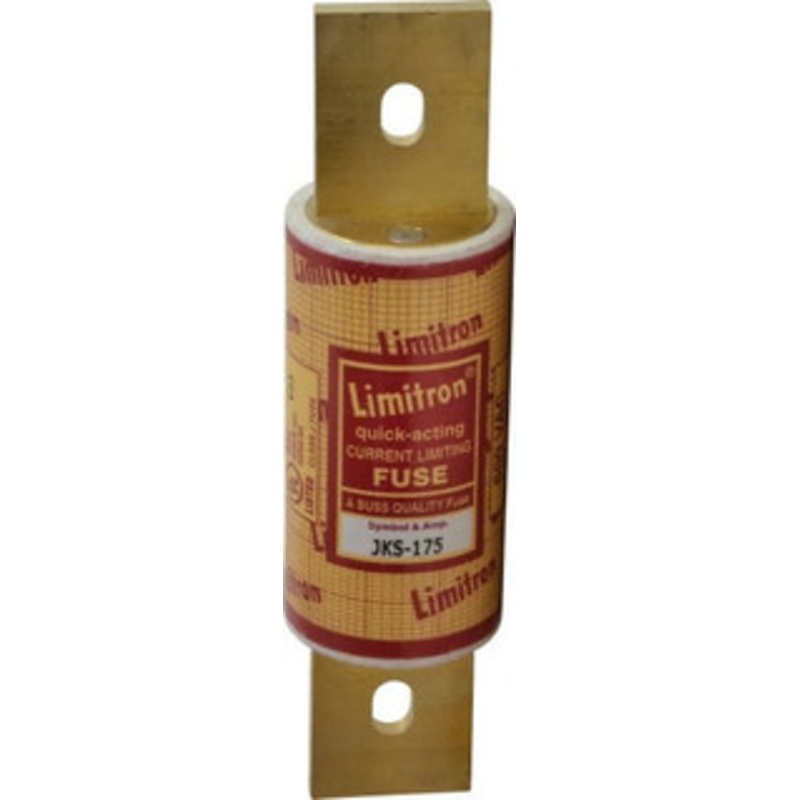 Bussmann 600 VAC, 175 Amp, Fast-Acting General Purpose Fuse Bolt-on Mount, 5-3/4 OAL, 200 (RMS) kA Rating, 1-5/8 Diam JKS-175 - 74975558