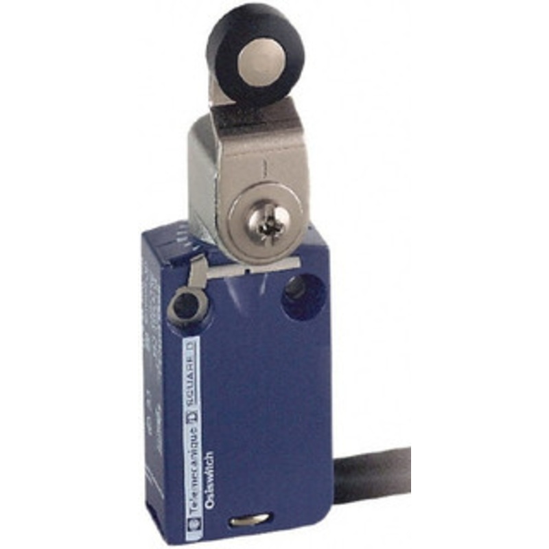 Telemecanique Sensors SPDT, NC/NO, 240 VAC, 250 VDC, Removable Cable Terminal, Roller Lever Actuator, General Purpose Limit Switch 1, 2, 6, 12, 13, 4X, 6P NEMA Rating, IP66, IP67, IP68 IPR Rating XCMD2115L1 - 59759639