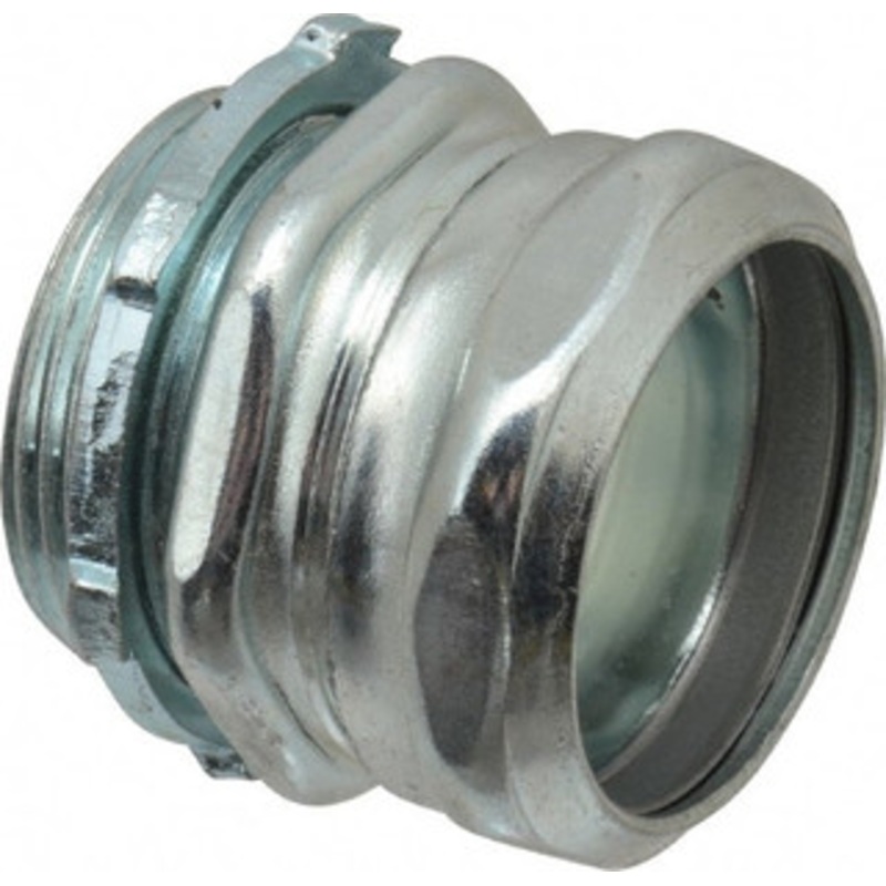 Thomas & Betts 1-1/2 Trade EMT Conduit Connector Steel, Noninsulated, Straight Connector, Compression Connection 5521-TB - 54057740