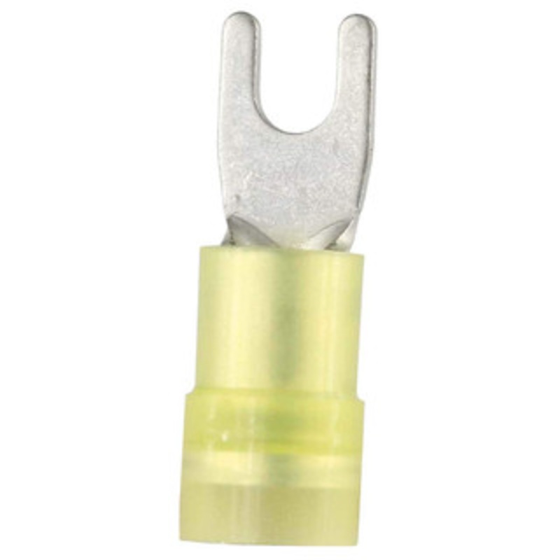 Value Collection Fork Terminals, Terminal Type: Standard, Insulation Type: Partially Insulated, Connection Type: Crimp, Compatible Wire Size (sq mm): 4.0-6.0 (mm), Compatible Wire Size (AWG): 12-10, Stud Size (mm): 3.7 SNYDS5-3.7 - 14736805