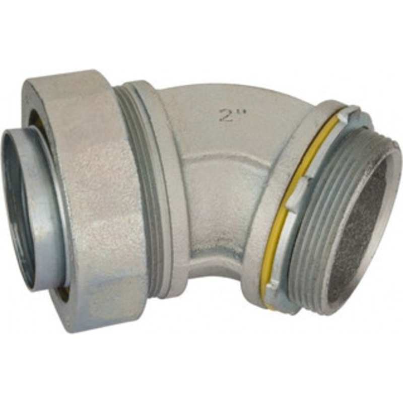 Crouse-Hinds 2 Trade Liquidtight Conduit Connector Malleable Iron, Noninsulated, Angled Connector, Threaded Connection LT20045 - 04913638