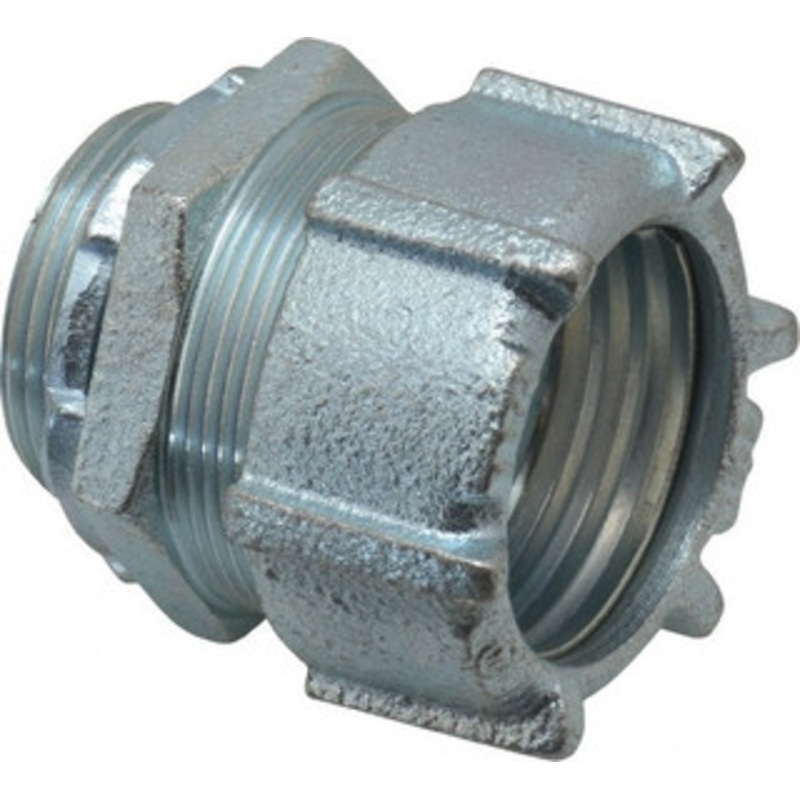 Thomas & Betts 1-1/4 Trade Rigid/Intermediate (IMC) Conduit Connector Malleable Iron, Noninsulated, Straight Connector, Compression Connection 8421 - 54060736