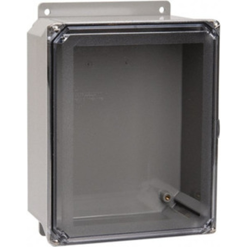 Thomas & Betts NEMA 1, 2, 3, 4, 12, 3S, 3SX, 3X, 4X Polycarbonate Standard Enclosure with Screw Flat Cover 8 Wide x 10 High x 4 Deep, Impact Resistant NV1084 - 54090113