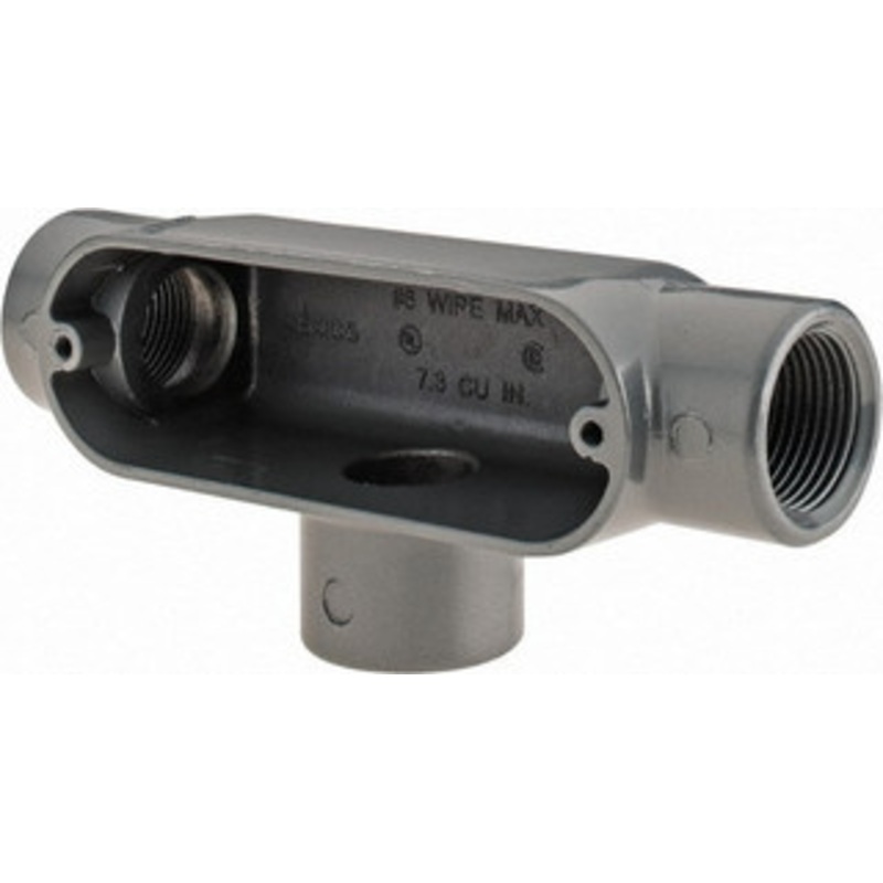 Thomas & Betts T Body, 3/4 Trade, IMC, Rigid Aluminum Conduit Body Oval, 5-1/8 OAL, 7.3 cc Capacity, Gray AT-2 - 82678269