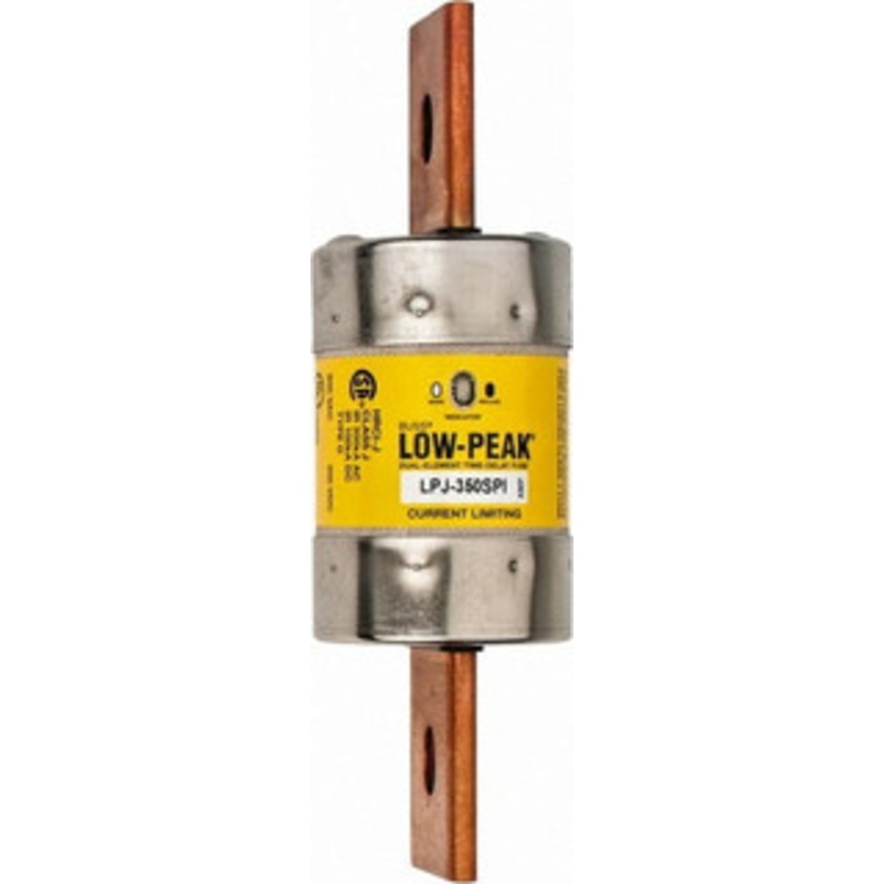 Bussmann 300 VDC, 600 VAC, 350 Amp, Time Delay General Purpose Fuse Bolt-on Mount, 7-1/8 OAL, 100 at DC, 300 at AC (RMS) kA Rating, 2 Diam LPJ-350SPI - 92129352