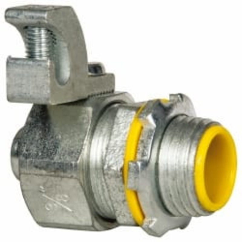 Crouse-Hinds 3/8 Trade Liquidtight Conduit Connector Malleable Iron, Insulated, Straight Connector, Threaded Connection LTB38G - 04517652