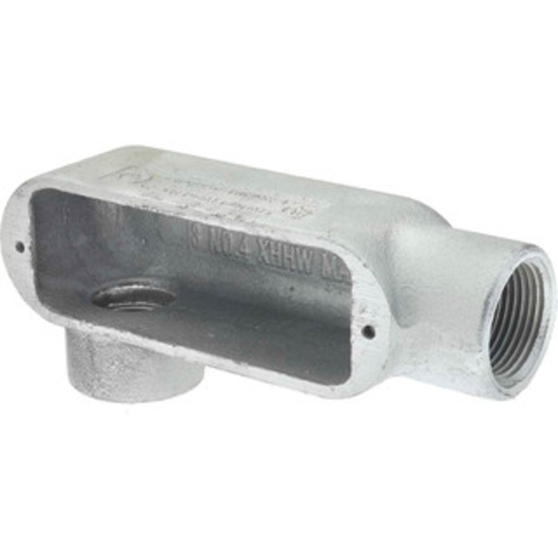 Crouse-Hinds Form 5, LR Body, 1 Trade, Rigid Malleable Iron Conduit Body Oval, 6.2 OAL, 12-1/2 cc Capacity, Gray LR100M - 04506457