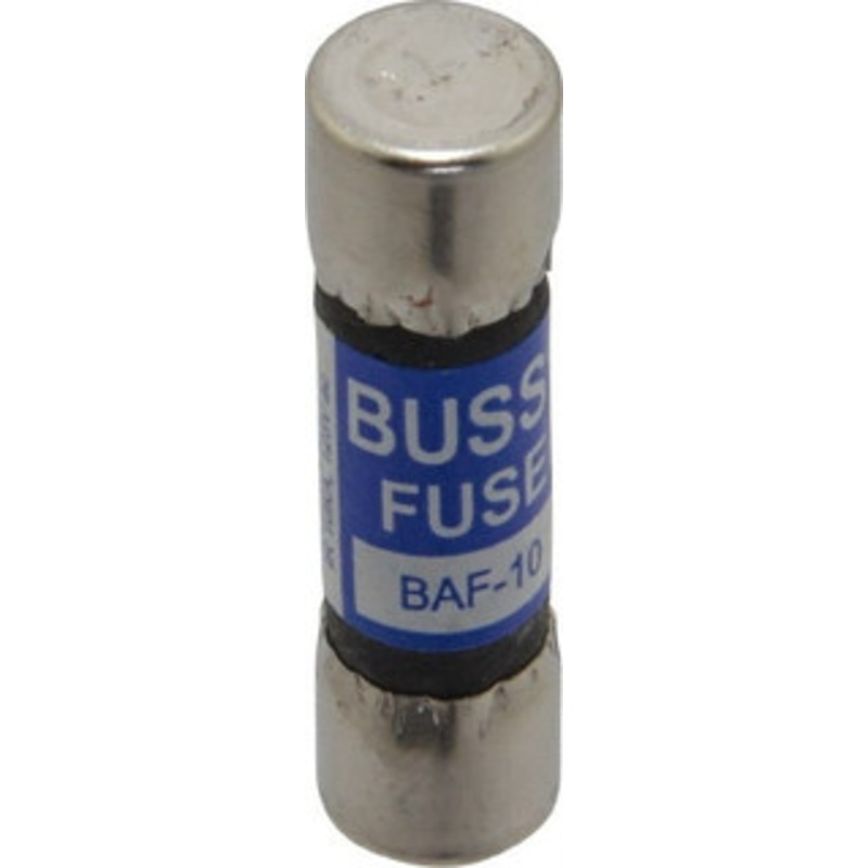 Bussmann 250 VAC, 10 Amp, Fast-Acting General Purpose Fuse Fuse Holder Mount, 1-1/2 OAL, 10 at 125 V kA Rating, 13/32 Diam BAF-10 - 74975376