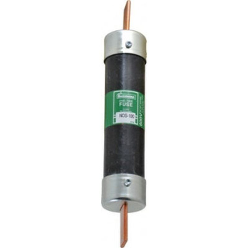 Bussmann 600 VAC, 100 Amp, Fast-Acting General Purpose Fuse Bolt-on Mount, 7-7/8 OAL, 10 (RMS Symmetrical) kA Rating, 1-5/16 Diam NOS-100 - 74740606
