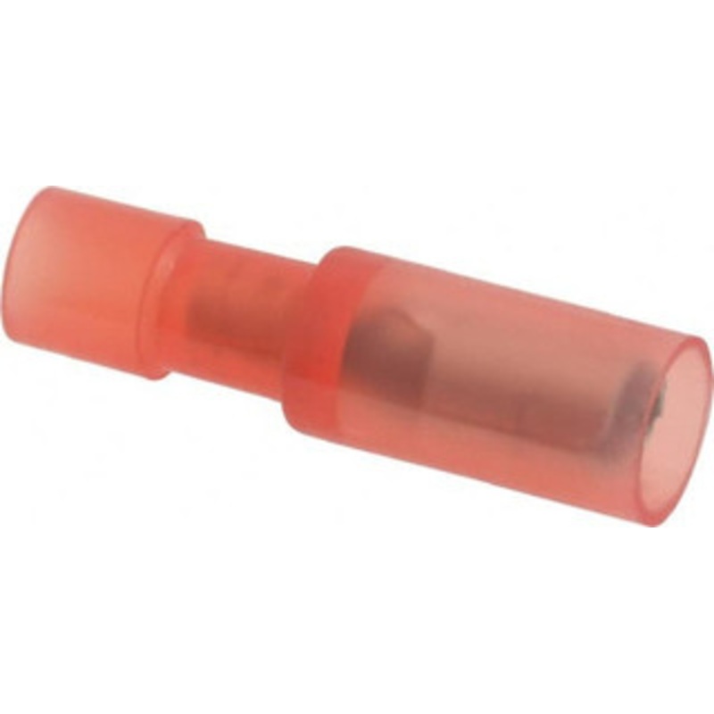 Thomas & Betts 22 to 16 AWG Bullet Connector 0.153 Bullet Diam, Red Nylon Insulation TNF18-4FB-XV - 68887082