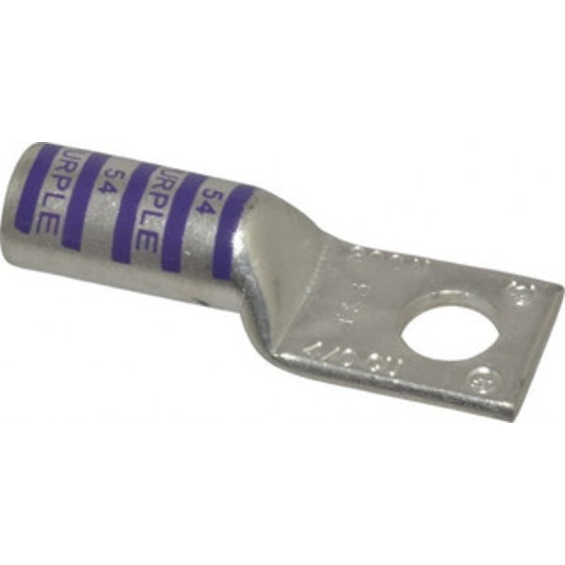 Thomas & Betts 4/0 AWG Noninsulated Compression Connection Rectangle Ring Terminal 1/2 Stud, 2.95 OAL x 1.03 Wide, Tin Plated Copper Contact 54970BE - 54059688