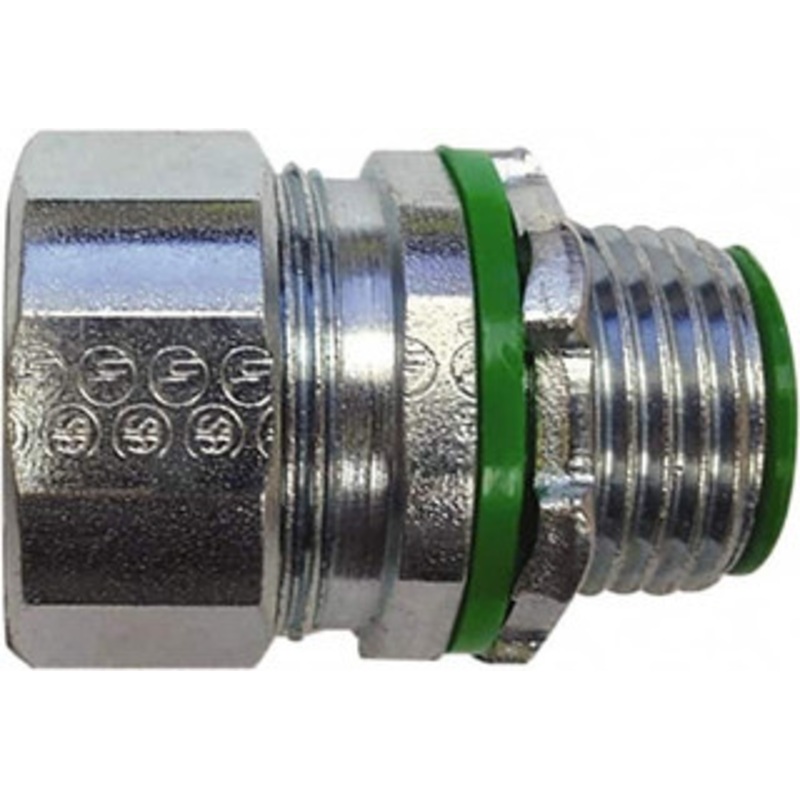 Anaconda Sealtite 3/4 Trade Liquidtight Conduit Connector Zinc Plated Steel, Insulated, Straight Connector, Threaded Connection 7STR75B - 38316386