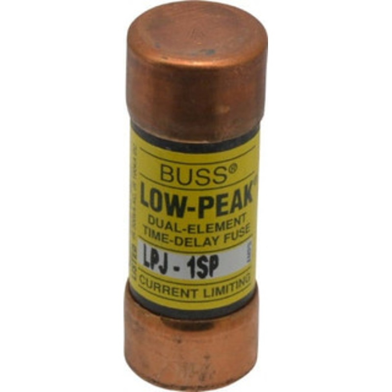 Bussmann 300 VDC, 600 VAC, 1 Amp, Time Delay General Purpose Fuse Fuse Holder Mount, 2-1/4 OAL, 100 at DC, 300 at AC (RMS) kA Rating, 13/16 Diam LPJ-1SP - 75390419