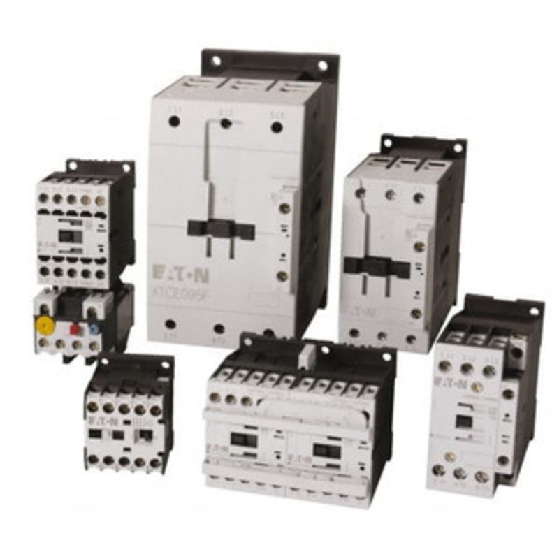 Eaton Cutler-Hammer 3 Pole, 24 to 27 Coil VDC, 63 Amp, Nonreversible Open Enclosure IEC Contactor 1 Phase hp: 3 at 115 V, 5 at 200 V, 7.5 at 230 V, 3 Phase hp: 10 at 200 V, 15 at 230 V, 30 at 460 V, 40 at 575 V XTCE040D00TD - 08804916