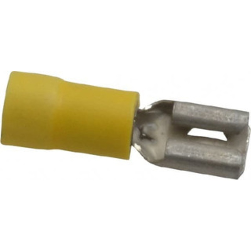 Thomas & Betts 12 to 10 AWG Fully Insulated Female Wire Disconnect 1/4 Tab, Yellow, CSA Certified, RoHS Compliant, UL 94 V-0, UL File E66716, UL Listed 10RC-250F - 54062955