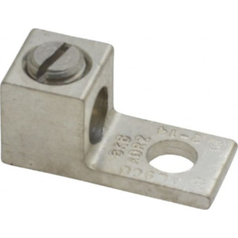 Thomas & Betts 14-2 AWG Noninsulated Compression Connection Square Ring Terminal 1/4 Stud, 1-5/32 OAL x 1/2 Wide, Tin Plated Aluminum Contact ADR2 - 73123473