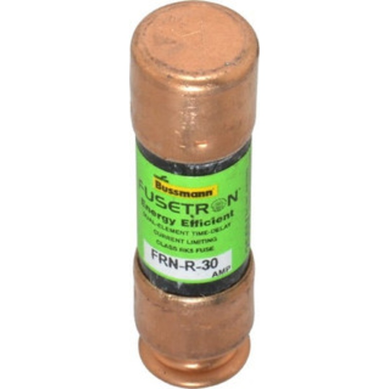 Bussmann 125 VDC, 250 VAC, 30 Amp, Time Delay General Purpose Fuse Fuse Holder Mount, 50.8mm OAL, 20 at DC, 200 (RMS) kA Rating, 9/16 Diam FRN-R-30 - 75785006