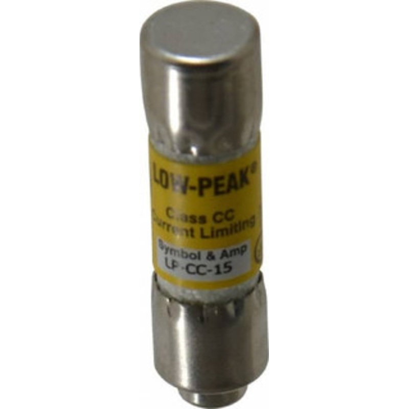 Bussmann 150 VDC, 600 VAC, 15 Amp, Time Delay General Purpose Fuse Fuse Holder Mount, 1-1/2 OAL, 20 at DC, 200 at AC (RMS) kA Rating, 13/32 Diam LP-CC-15 - 74760604