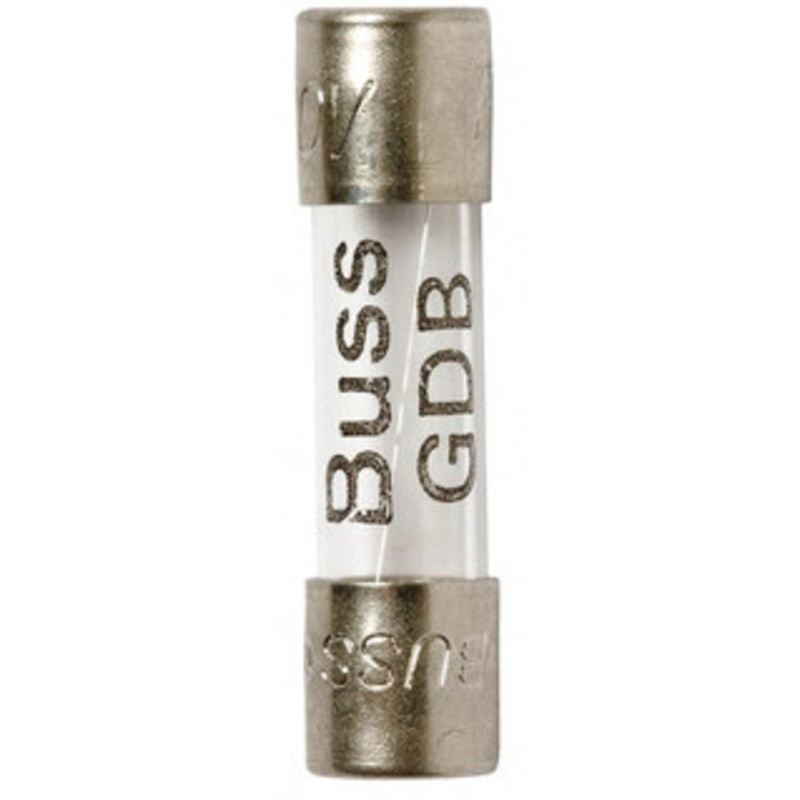 Bussmann 250 VAC, 32 VDC, 0.125 Amp, Fast-Acting Miniature Glass Fuse 20mm OAL, 5mm Diam GDB-125MA - 74973801