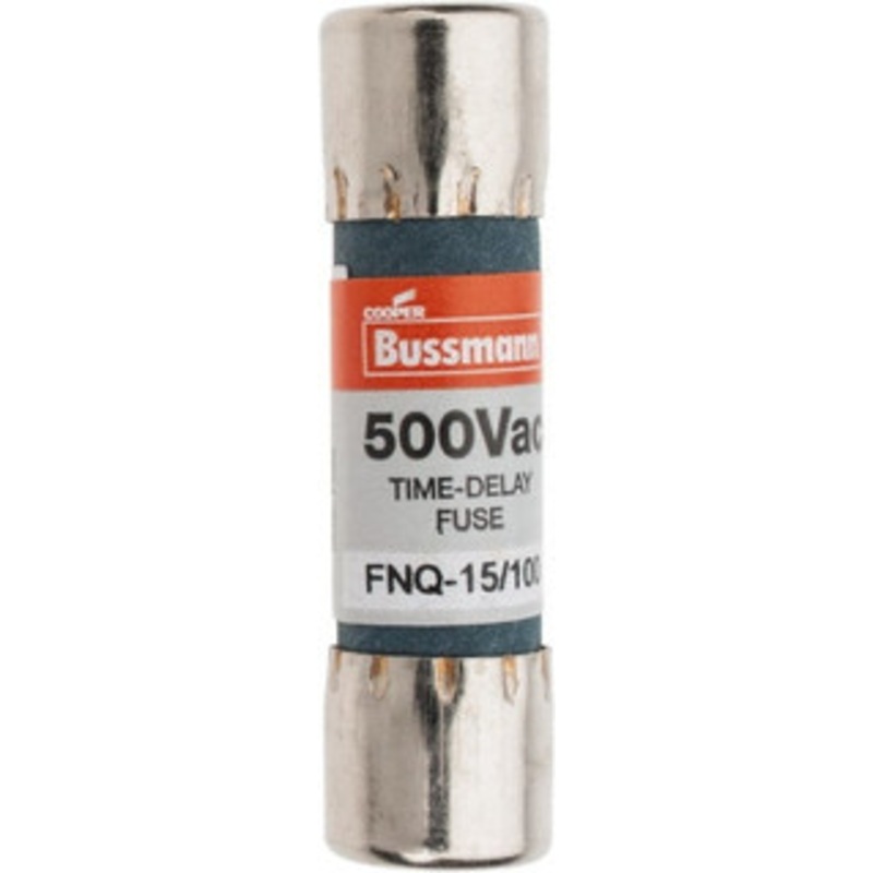 Bussmann 500 VAC, 0.15 Amp, Time Delay General Purpose Fuse Fuse Holder Mount, 1-1/2 OAL, 10 at AC kA Rating, 13/32 Diam FNQ-15/100 - 75915322