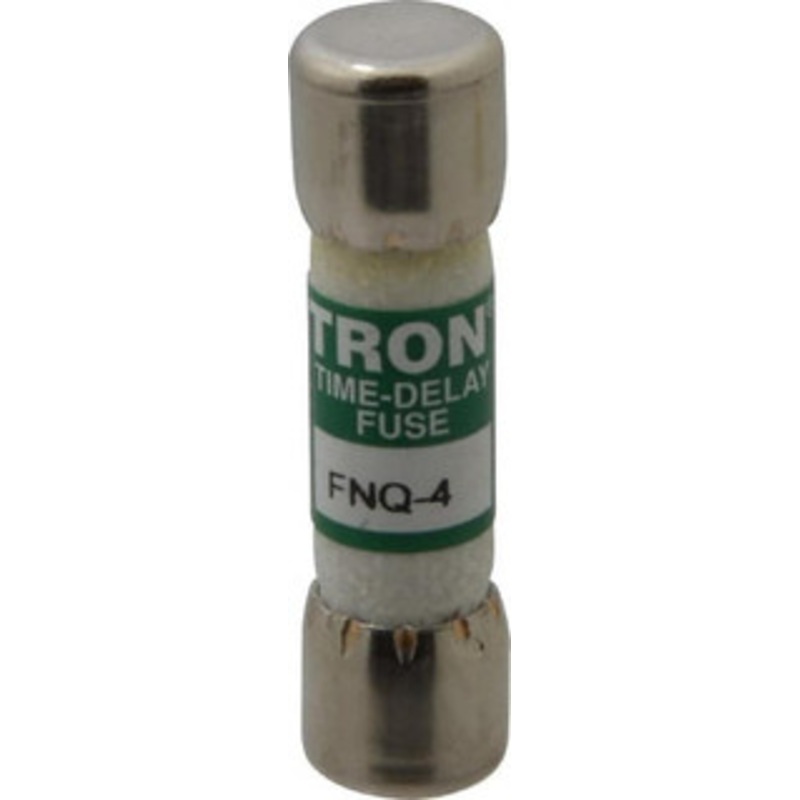 Bussmann 500 VAC, 4 Amp, Time Delay General Purpose Fuse Fuse Holder Mount, 1-1/2 OAL, 10 at AC kA Rating, 13/32 Diam FNQ-4 - 75915454