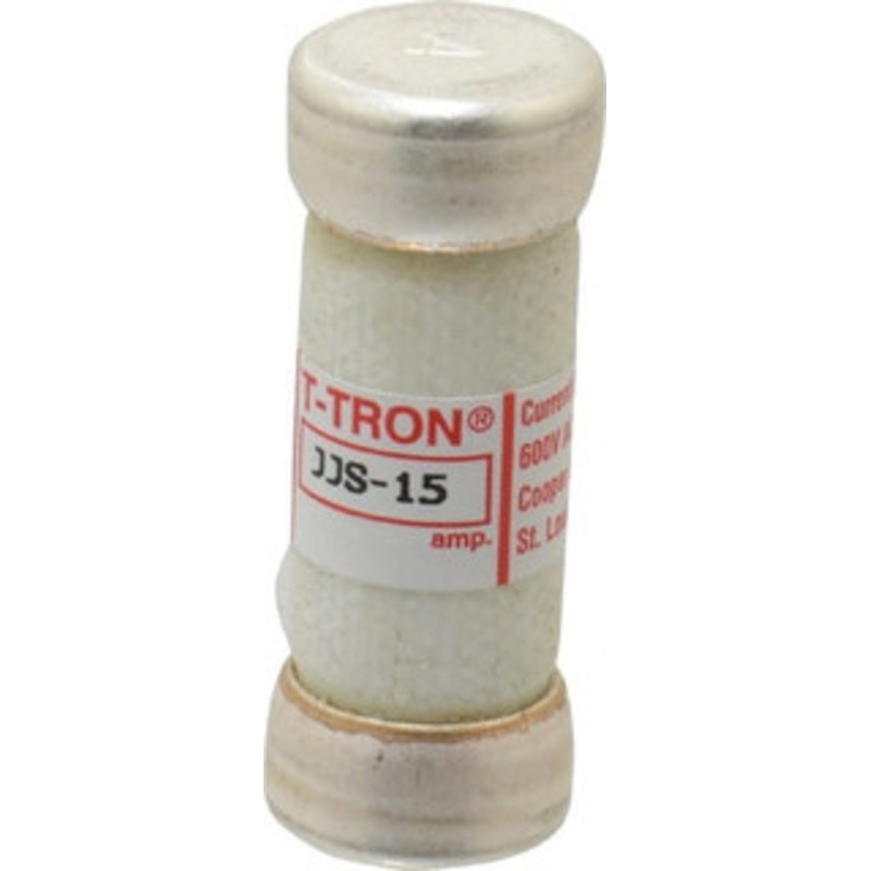 Bussmann 600 VAC, 15 Amp, Fast-Acting General Purpose Fuse Fuse Holder Mount, 1-1/2 OAL, 200 at AC (RMS) kA Rating, 9/16 Diam JJS-15 - 71921944