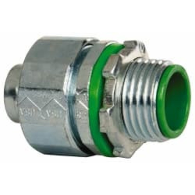 Crouse-Hinds 1/2 Trade Liquidtight Conduit Connector Steel, Insulated, Straight Connector, Threaded Connection LTBK50 - 04517405