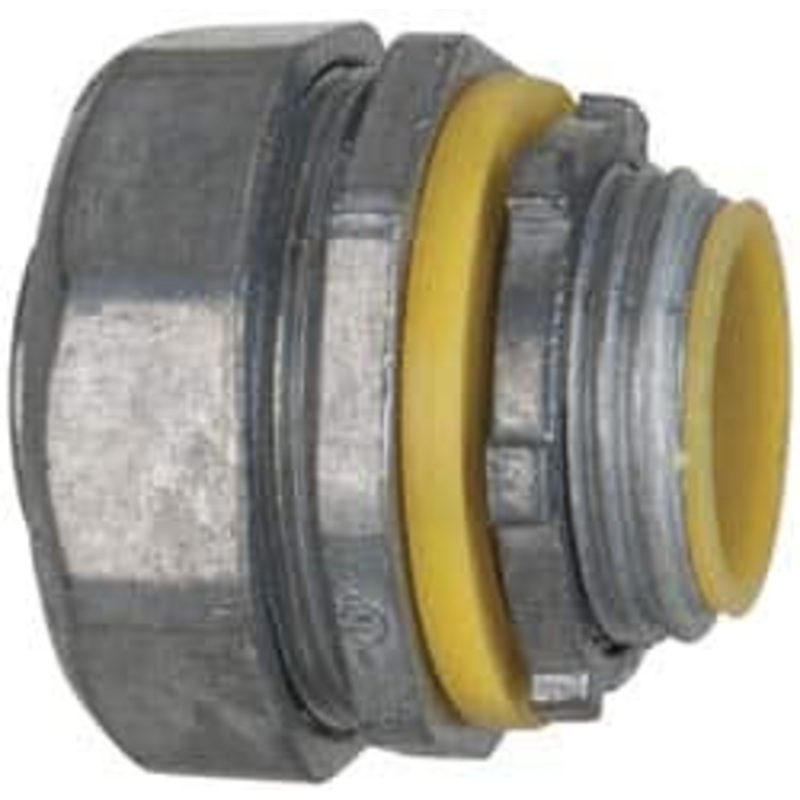 Crouse-Hinds 3/4 Trade Liquidtight Conduit Connector Die Cast Zinc, Insulated, Straight Connector, Threaded Connection LTB75DC - 04517777