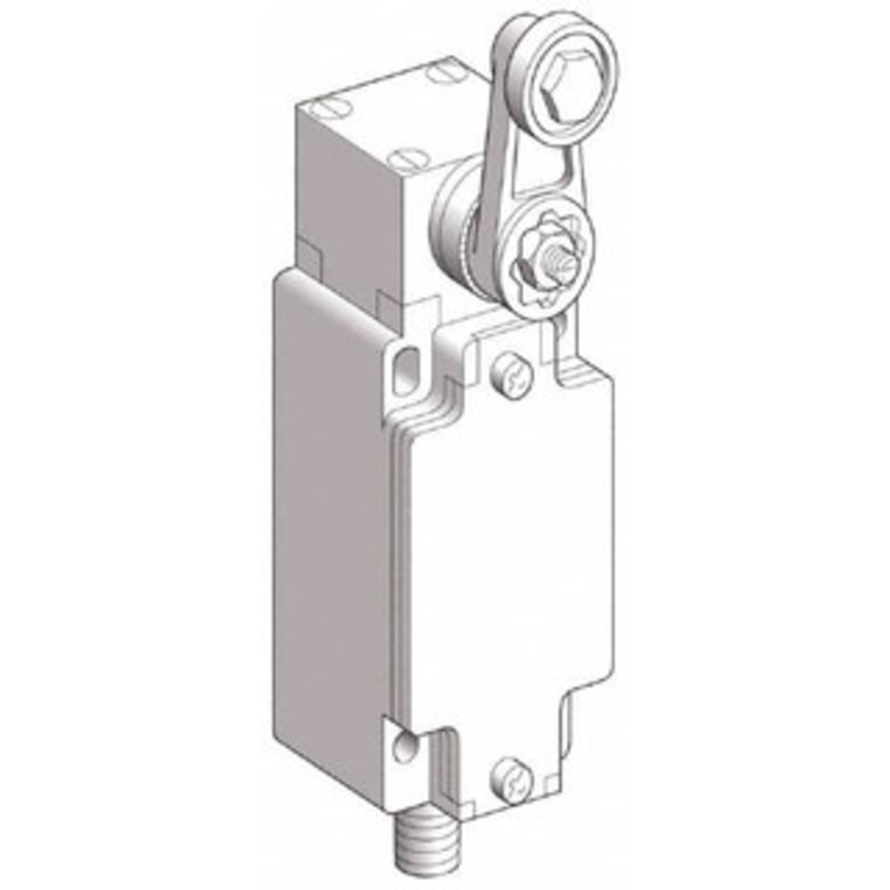 Telemecanique Sensors DP, NC/NO, 240 VAC, 5-Pin M12 Male Terminal, Roller Lever Actuator, General Purpose Limit Switch IP66 IPR Rating XCKJ10513D - 69670115