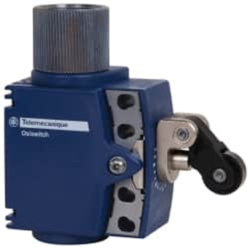 Telemecanique Sensors SPDT, NC/NO, 240 VAC, 250 VDC, Screw Terminal, Roller Plunger Actuator, General Purpose Limit Switch 1, 2, 4, 6, 12, 13 NEMA Rating, IP66, IP67 IPR Rating XCKT2121N12 - 59760025