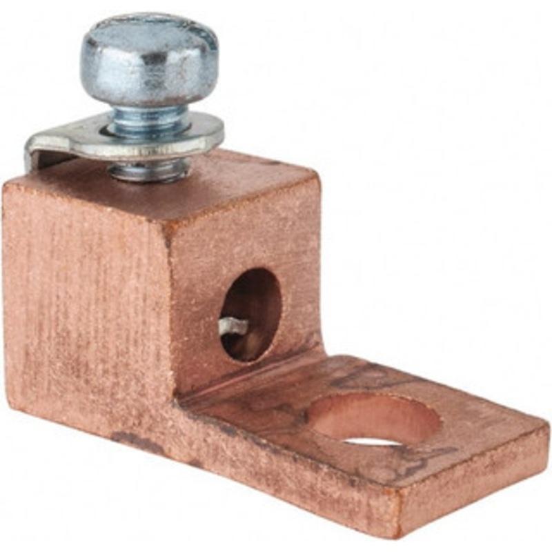 Thomas & Betts 14-8 AWG Noninsulated Compression Connection Square Ring Terminal 1/4 Stud, 1-1/8 OAL x 1/2 Wide, Copper Contact 31003 - 54057153